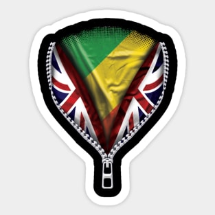 Congon Flag  Republic Of The Congo Flag zipped British Flag - Gift for Congon From Republic Of The Congo Sticker